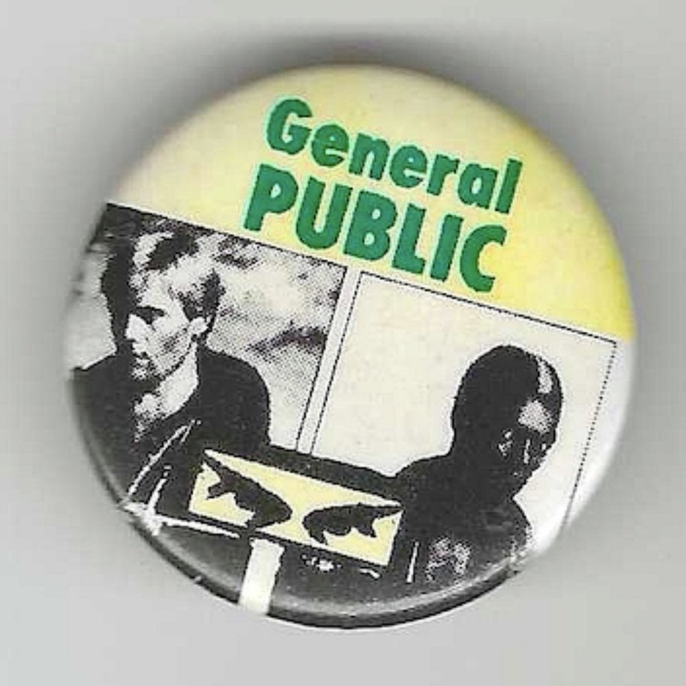 Vintage c. 1984 General Public All The Rage Album 1" Logo Promo Pin Rare Edition